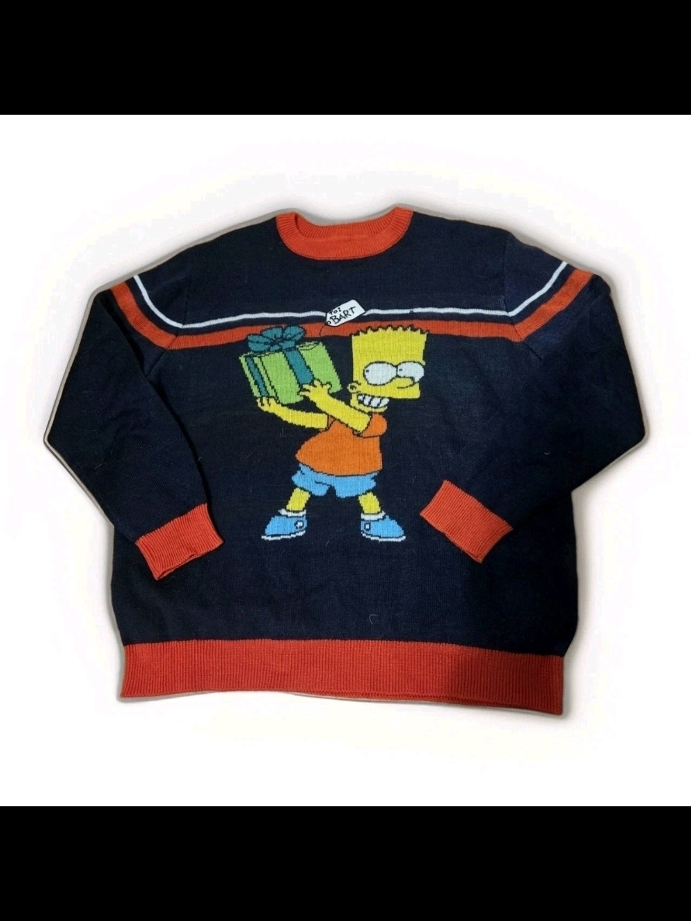 H&M The Simpsons Bart Homer Christmas Sweater XL Ugly Holiday Knit Pullover